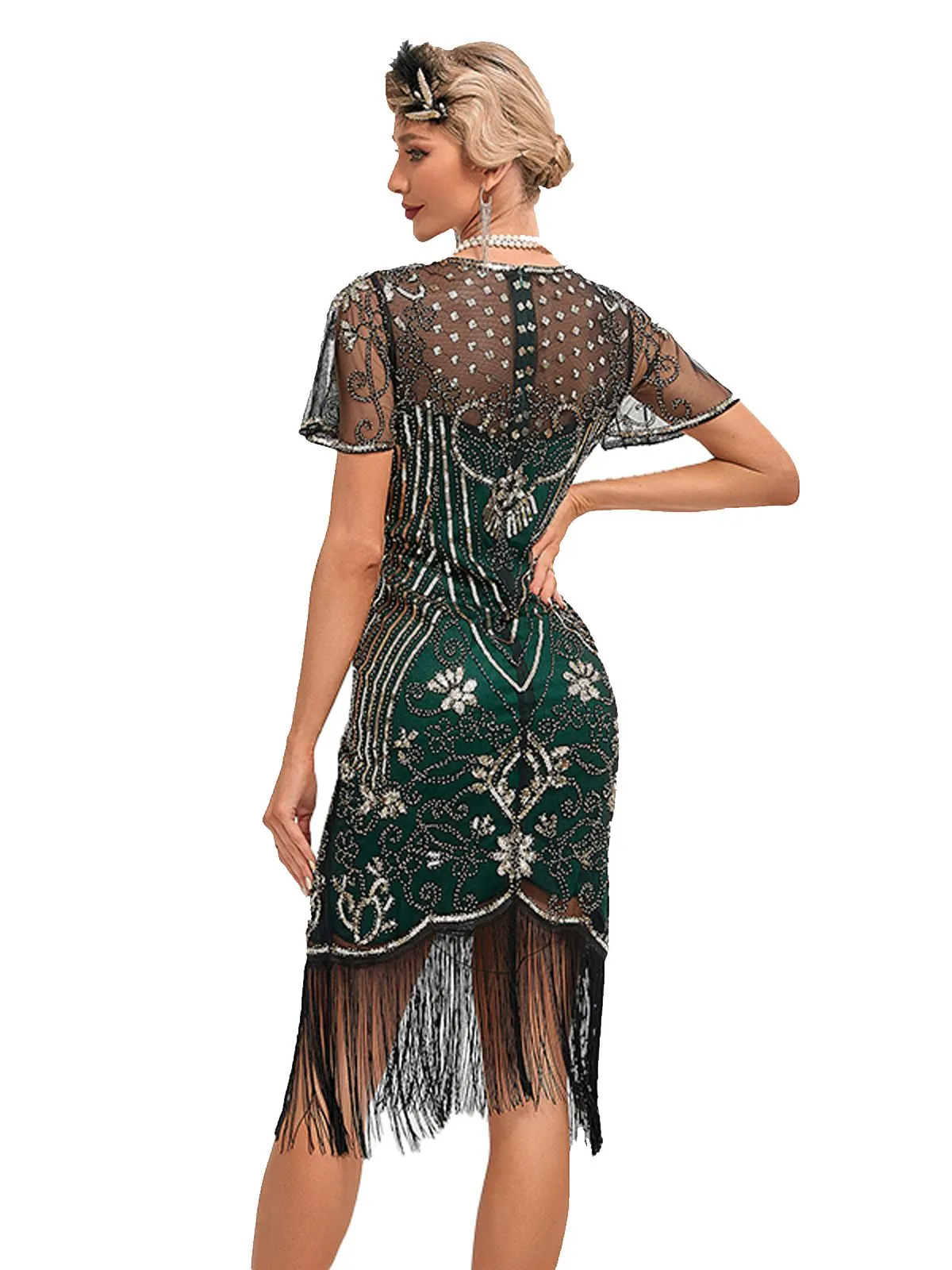 1920s Fringed 3D Beaded Dress