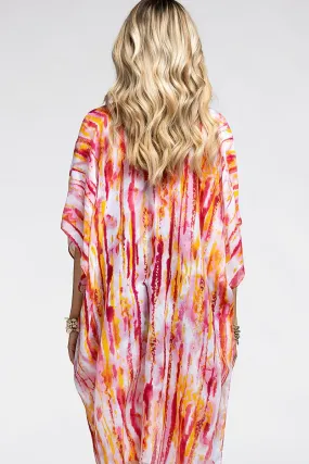 Abstract Foil Print Kimono