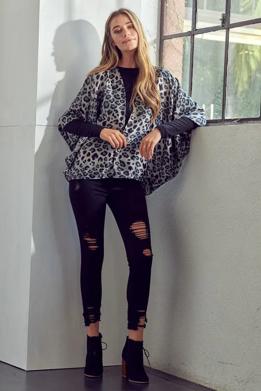 ANIMAL DROPPED KIMONO CARDIGAN