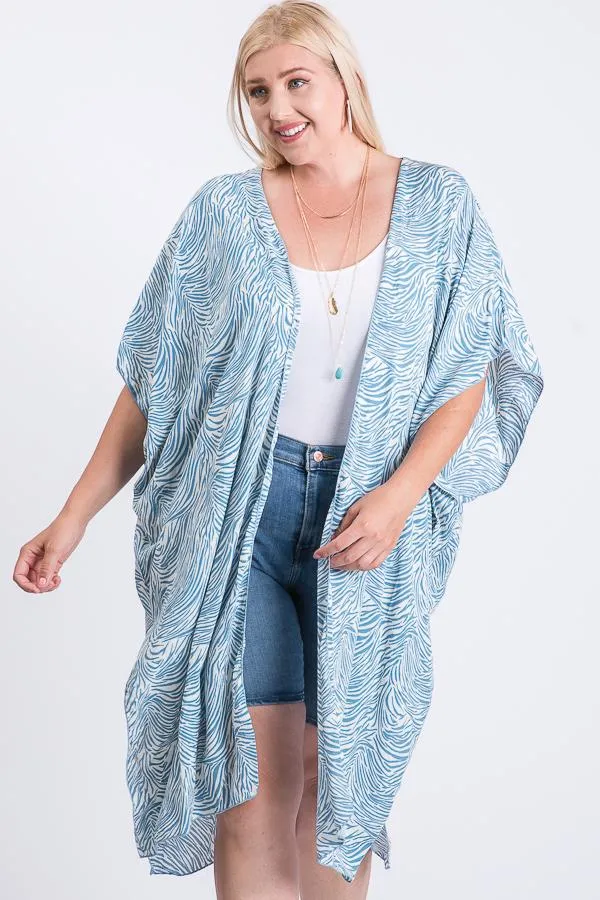 Blue Print Maxi Kimono