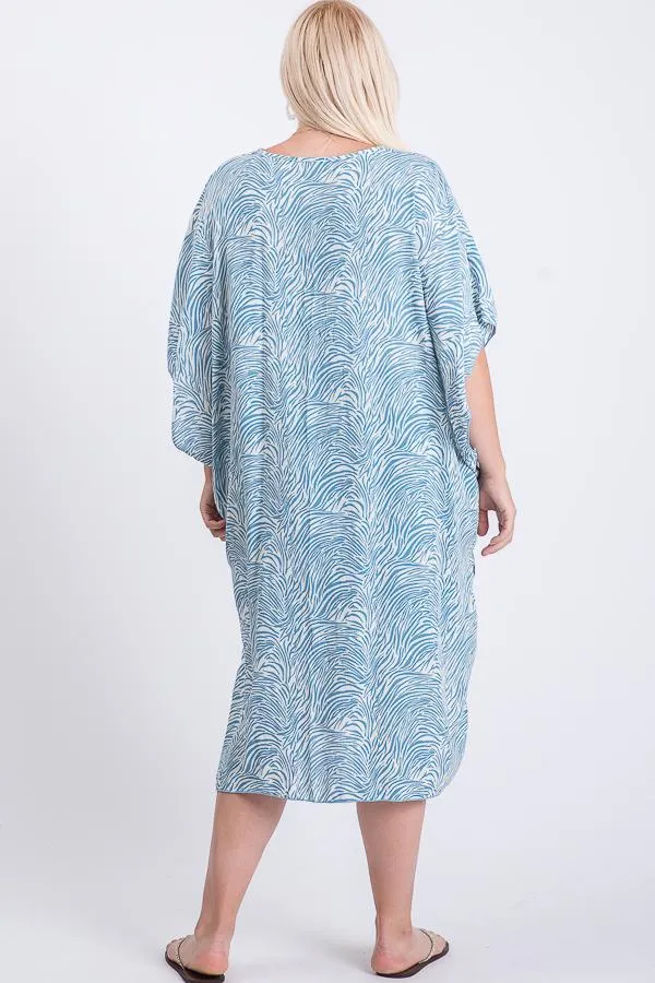 Blue Print Maxi Kimono