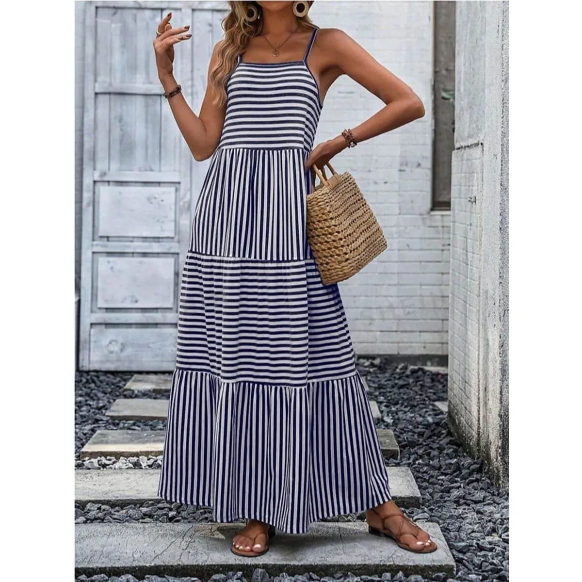 Bohemian Suspender Patchwork Long Dress