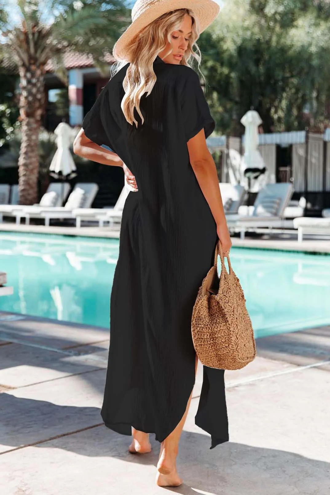 Button-Down Kimono Swimsuit Cover Ups for Women