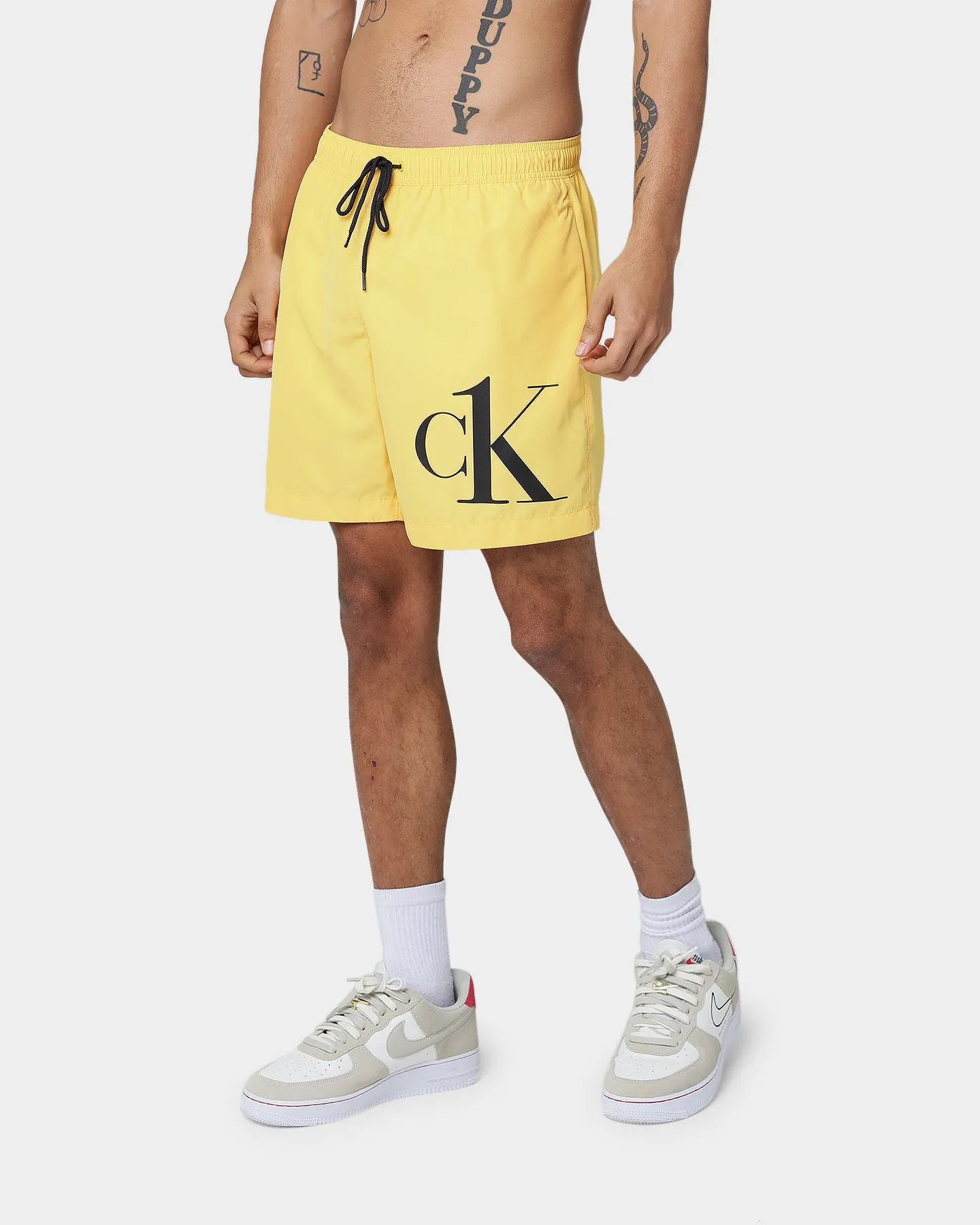 Calvin Klein Medium Drawstring Swim Shorts Yellow Arch