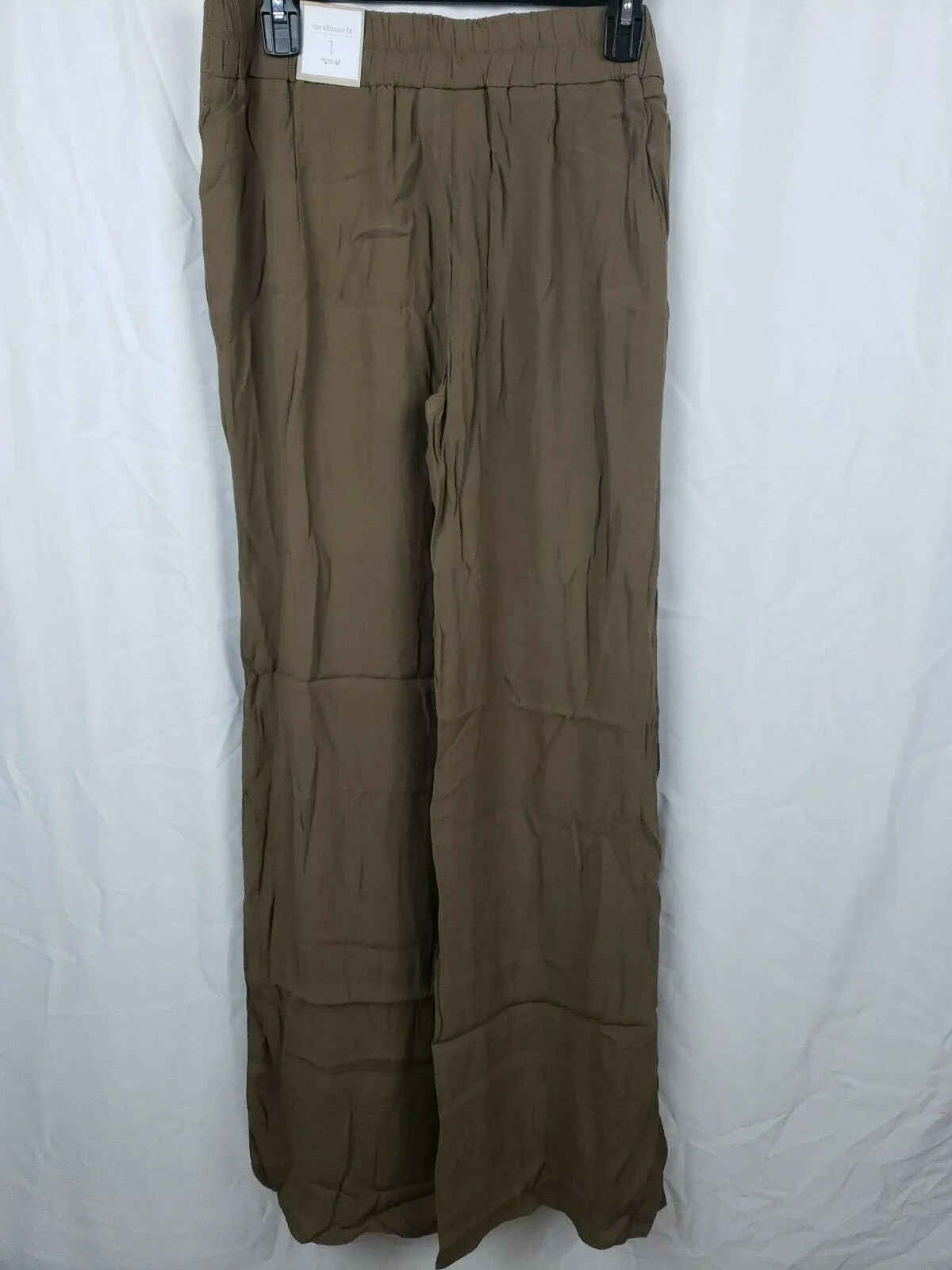 Chico's Women's Crepe Ultimate Fit Casual Brown Palazzo Pants Size 1 Regular