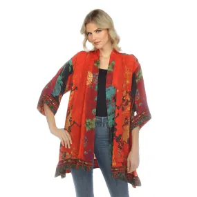 Citron Vintage-Print Kimono in Red Multi - 0917VVF