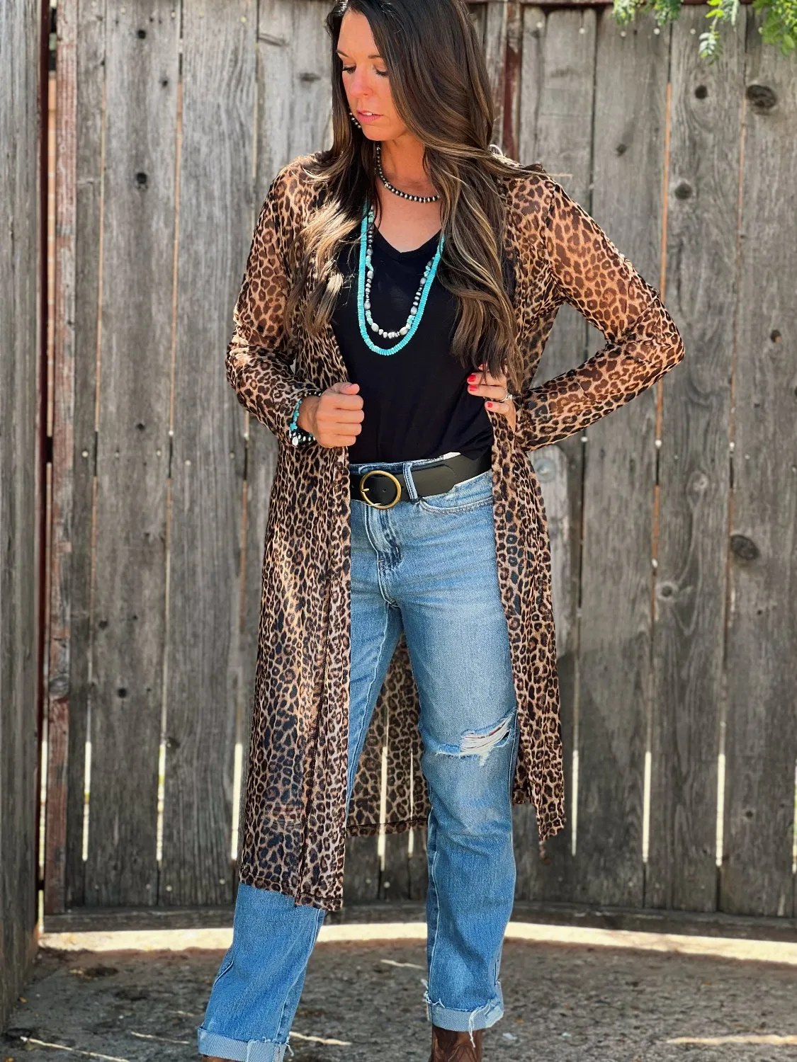 Cody Sheer Leopard Kimono