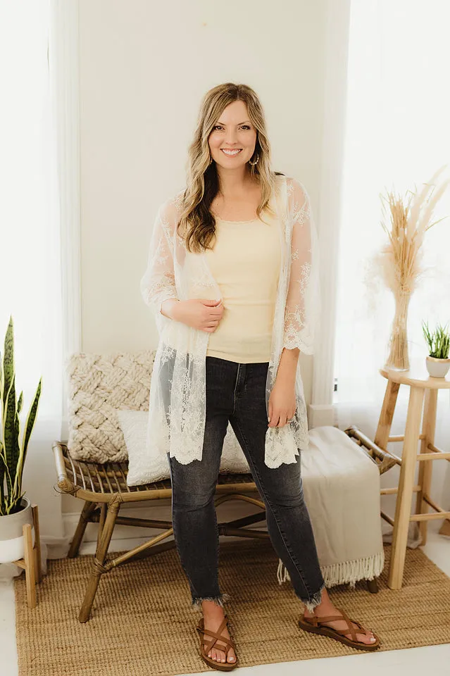 Crochet Scallop Hem Kimono