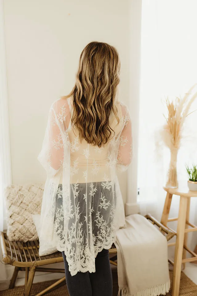 Crochet Scallop Hem Kimono