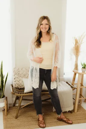 Crochet Scallop Hem Kimono