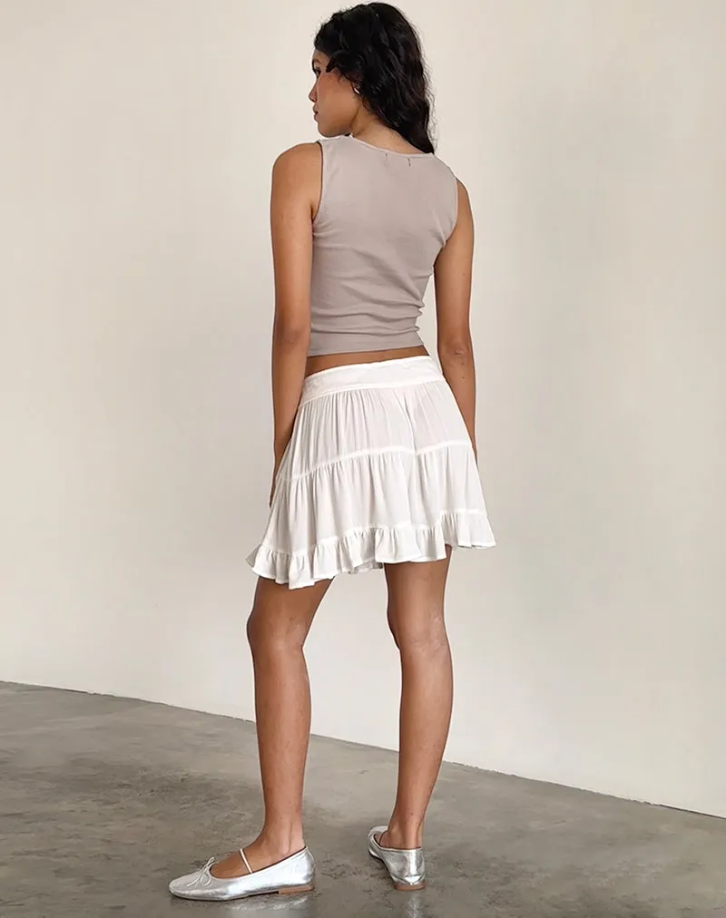 Dacita Mini Skirt in Crinkle Ivory