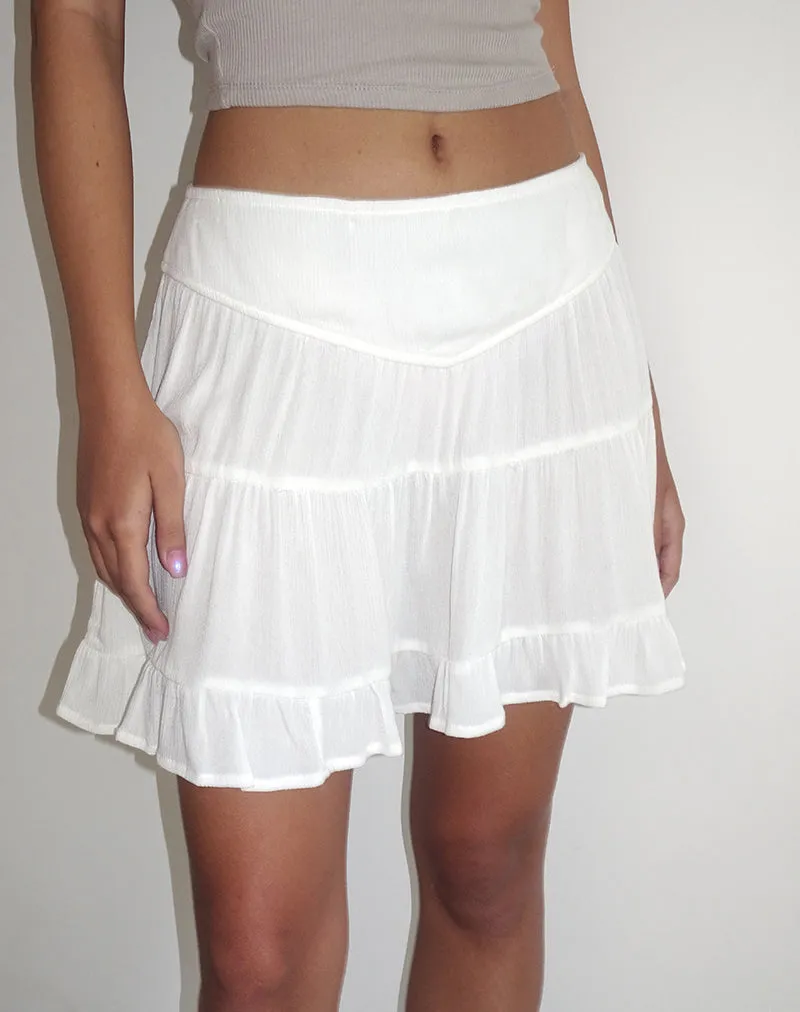 Dacita Mini Skirt in Crinkle Ivory