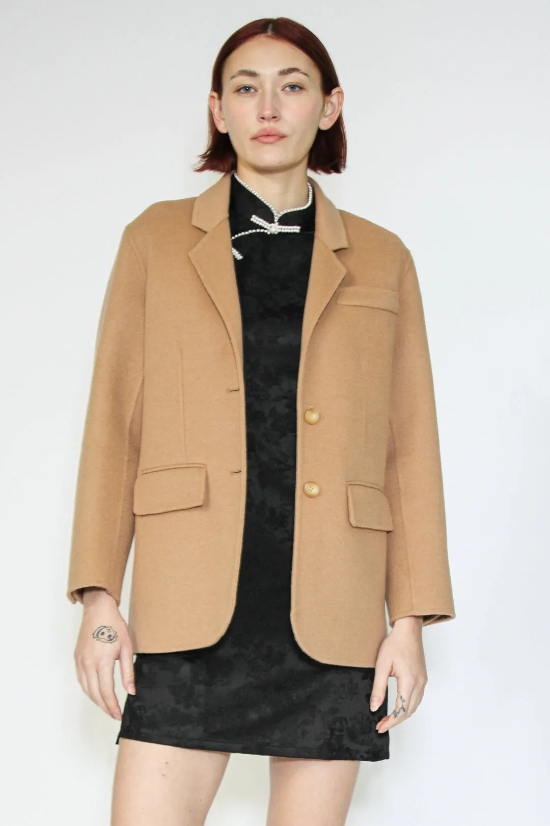 Double-Sided Wool Camel Blazer