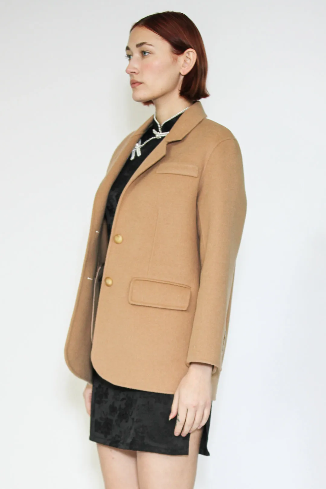 Double-Sided Wool Camel Blazer