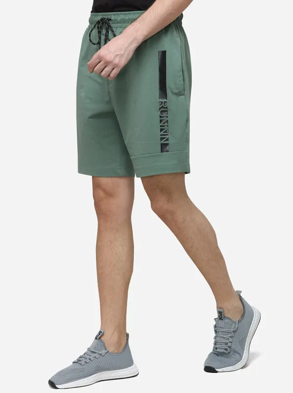 Duck Green Solid Regular Fit Shorts | JadeBlue