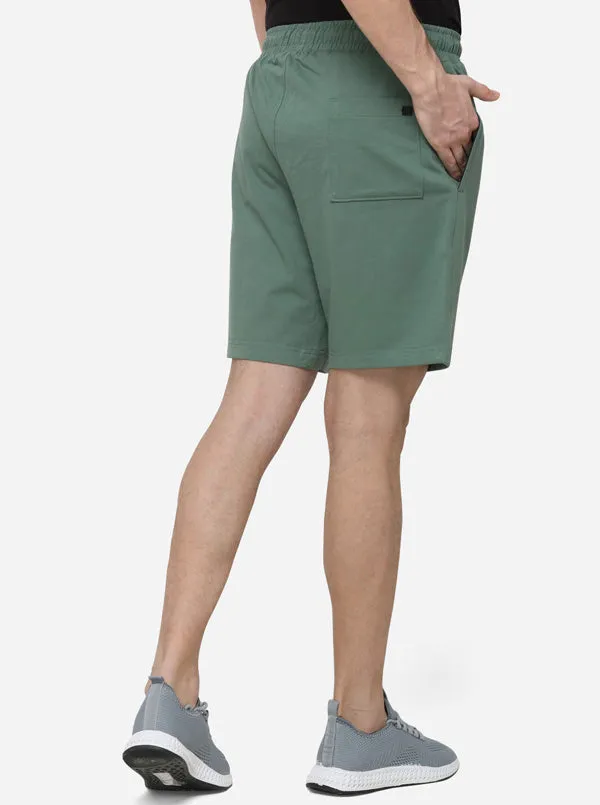 Duck Green Solid Regular Fit Shorts | JadeBlue