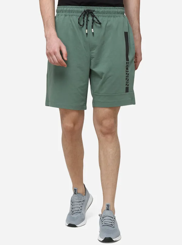 Duck Green Solid Regular Fit Shorts | JadeBlue