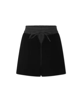 Embroidered Velvet Shorts