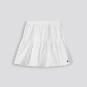 Girls Tiered Mini Skirt _ 153581 _ Optic White