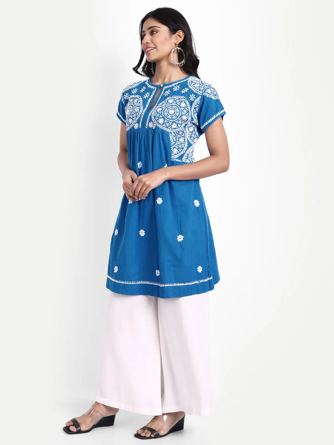 Hand Embroidery Chikankari Tunic for Women