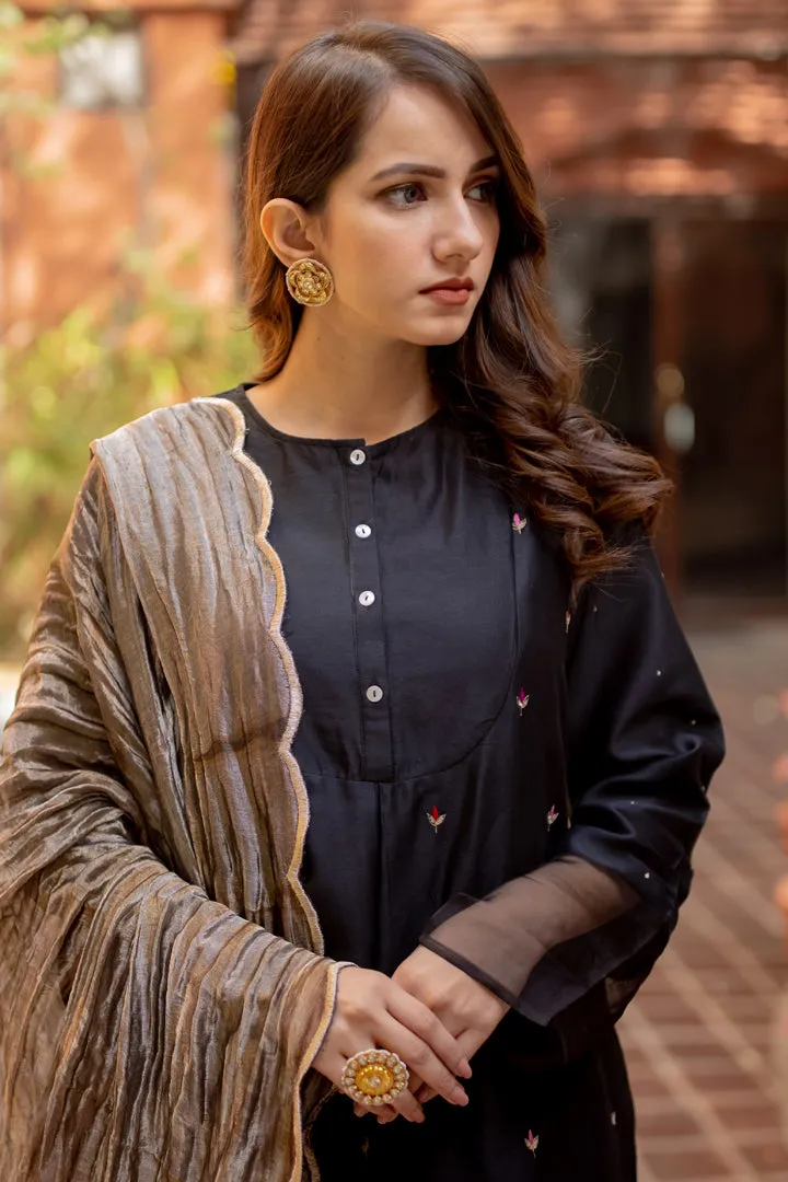 Handwoven Chanderi Silk Kurta Set