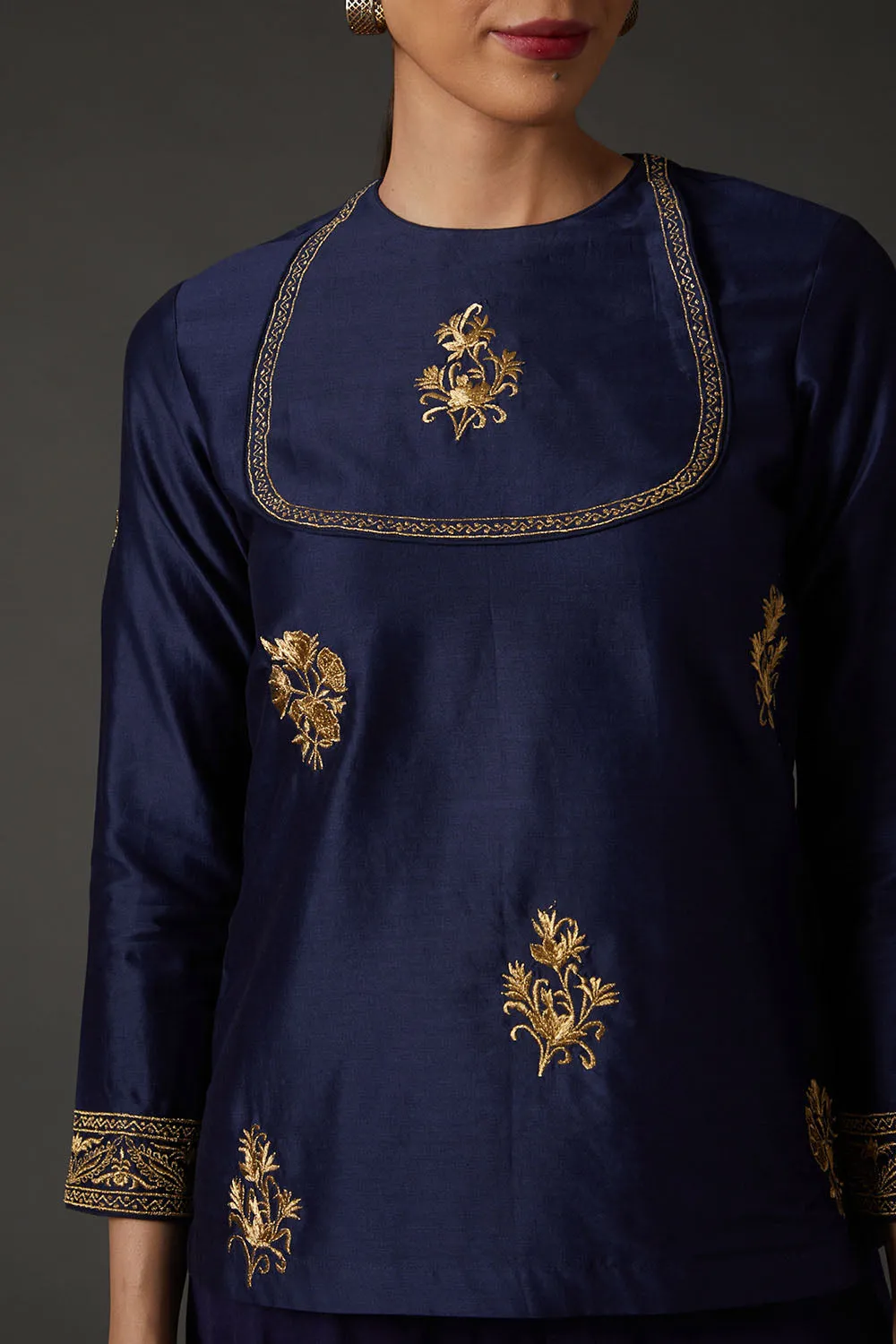 Indigo Blue Embroidered Tunic