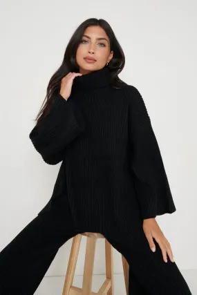 Lina Ribbed Jumper- Black