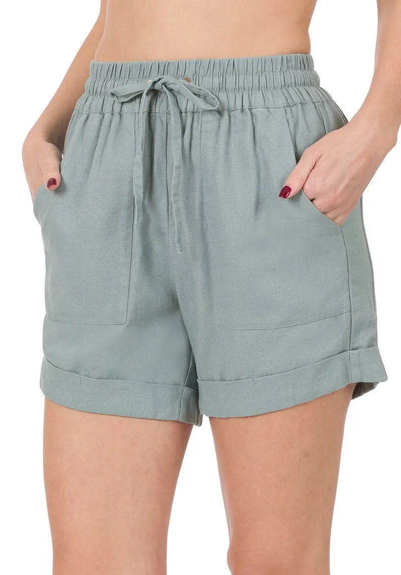 Linen Drawstring Shorts