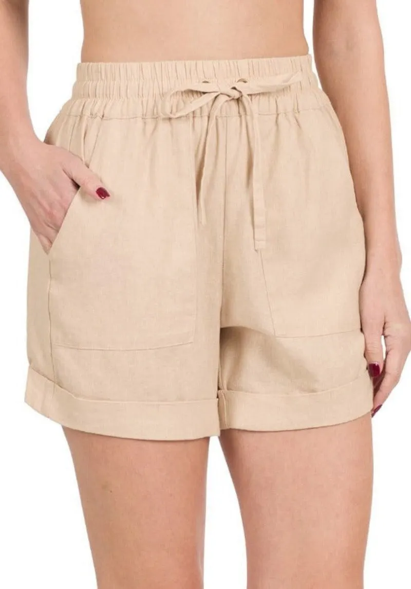 Linen Drawstring Shorts