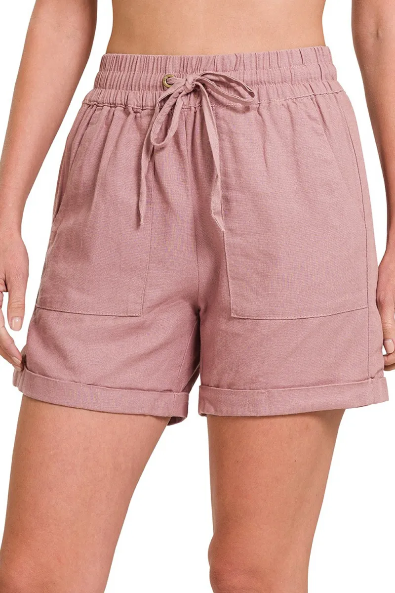 Linen Drawstring Shorts