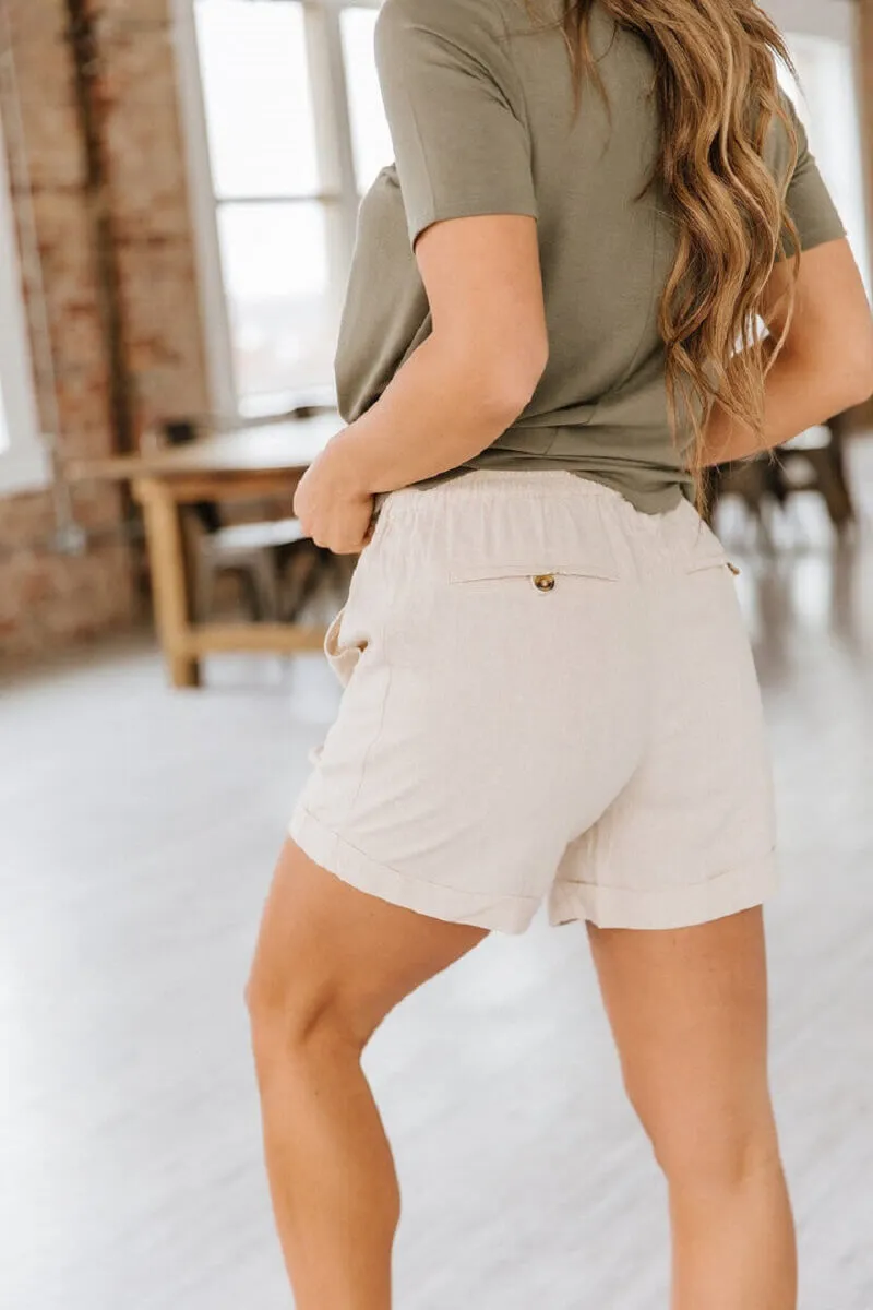 Linen Drawstring Shorts