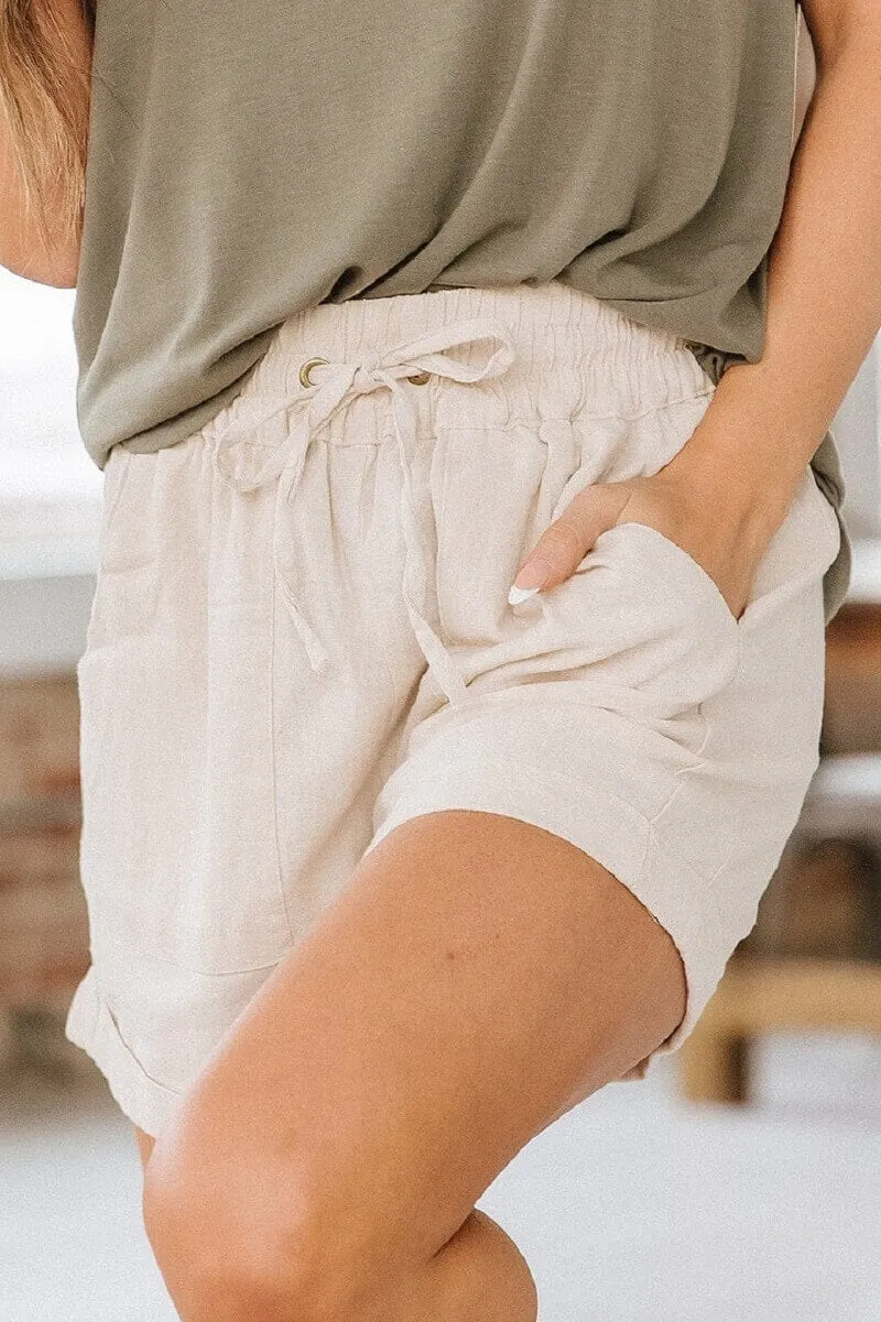 Linen Drawstring Shorts