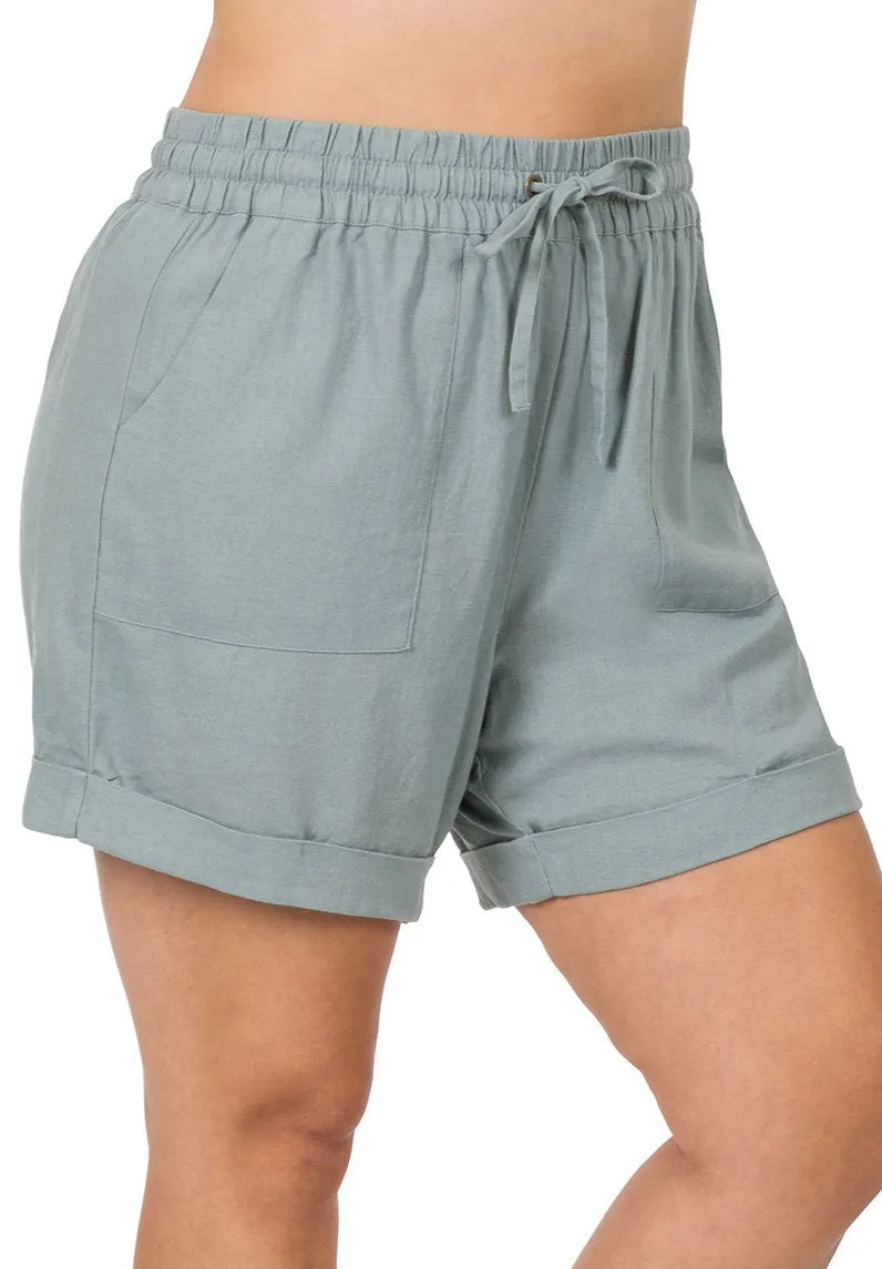 Linen Drawstring Shorts