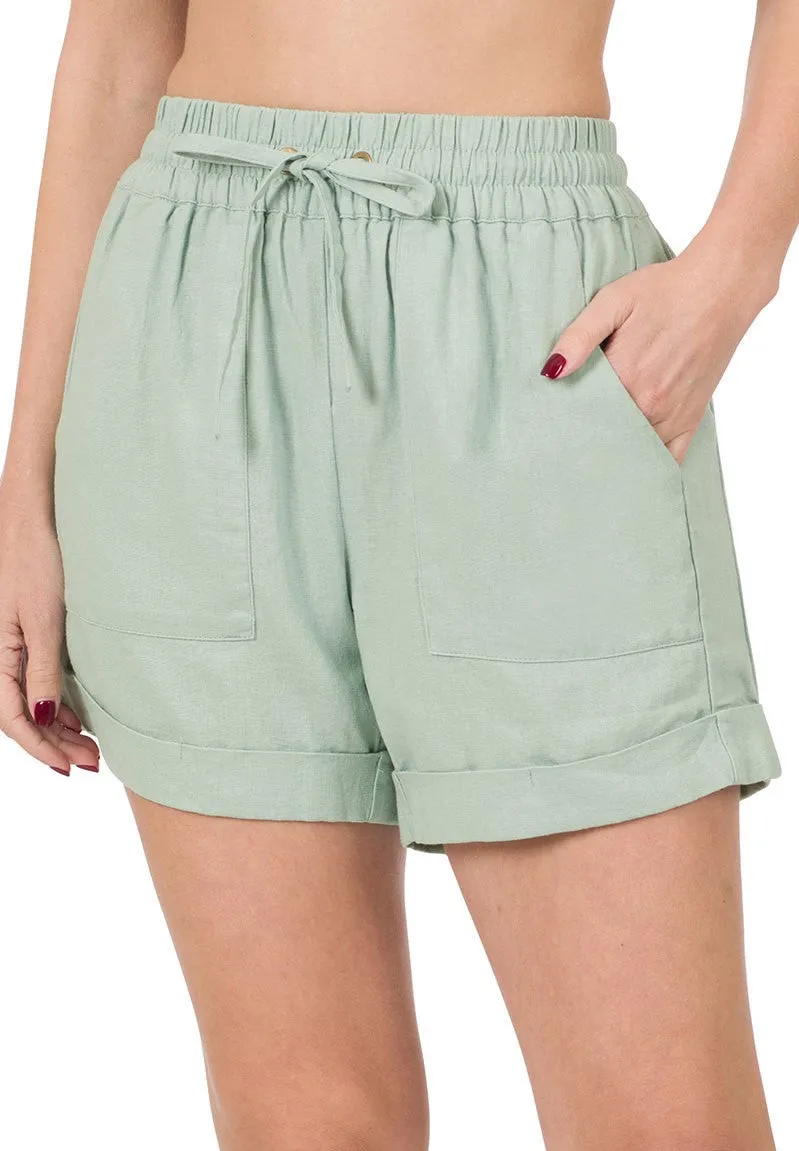 Linen Drawstring Shorts