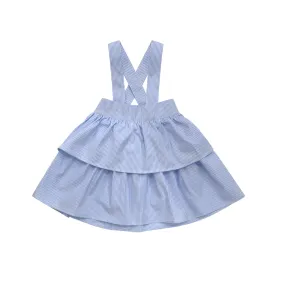 Little Parni Blue Stripe Tiered Skirt (K400)