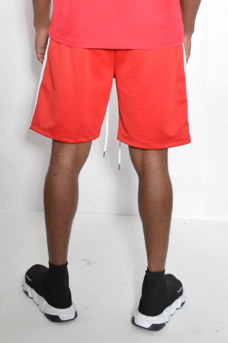 Mens Drawstring Striped Tape Shorts