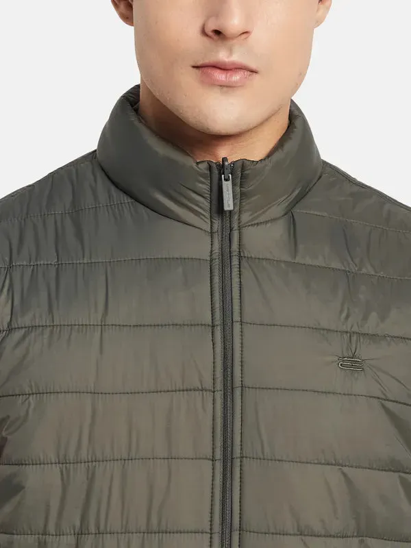 Mettle Men Olive Green Open Front Jacket