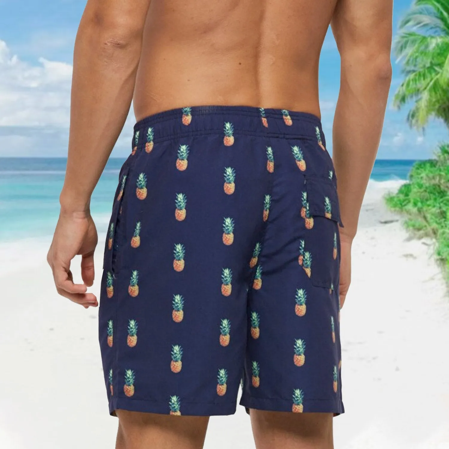 Navy Pineapple Board Shorts