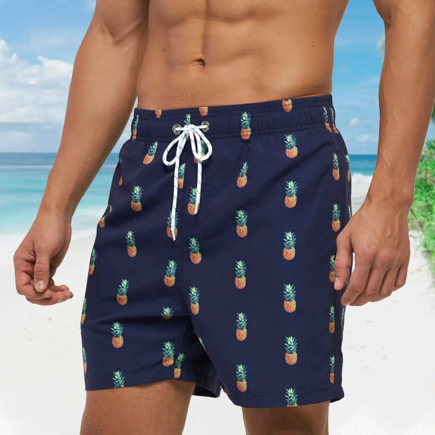 Navy Pineapple Board Shorts