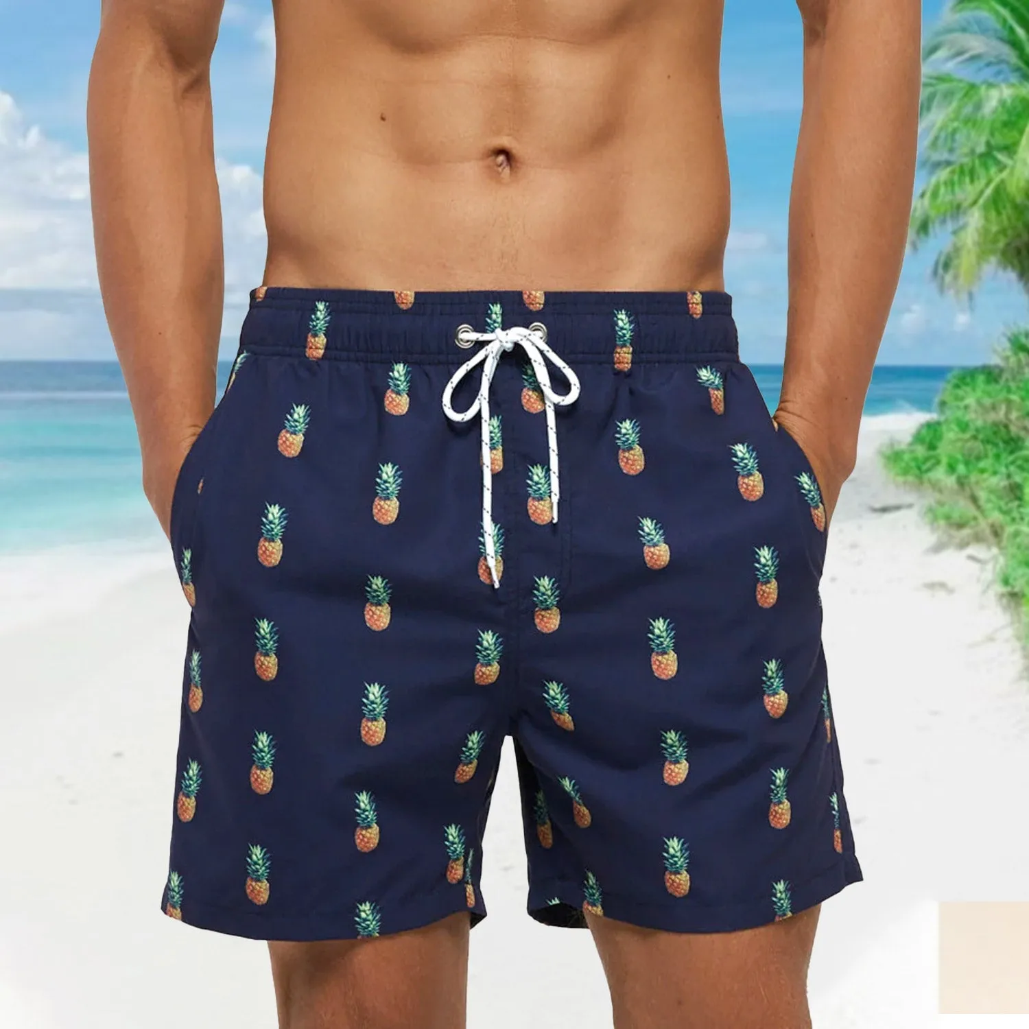 Navy Pineapple Board Shorts