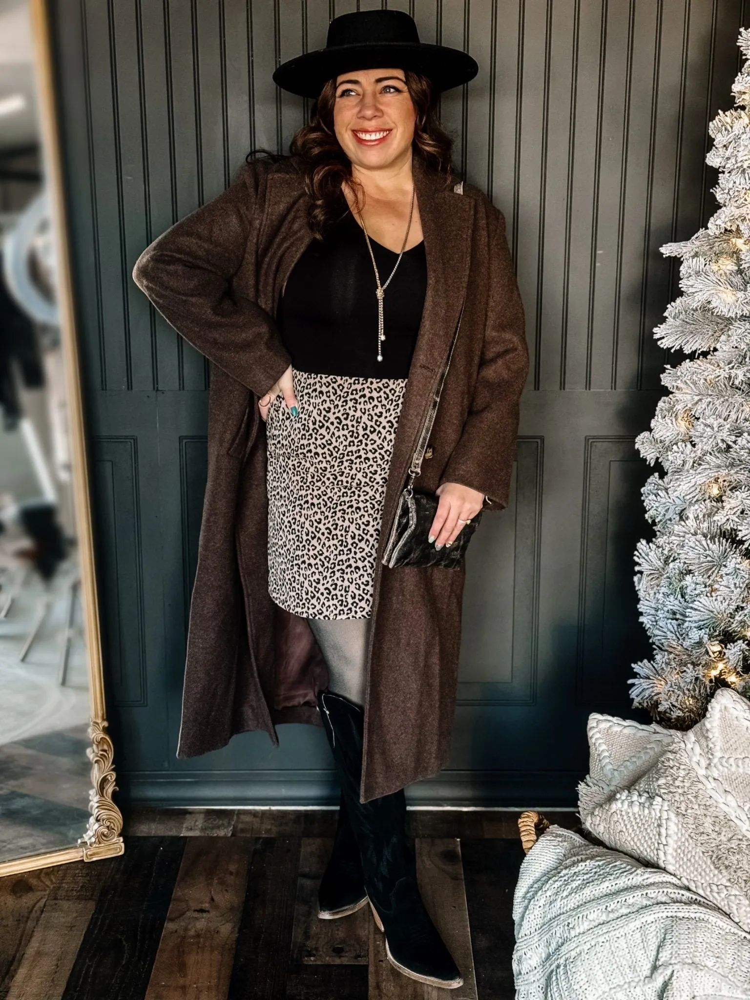 Prairie Winds Boho Western Lapel Duster Coat, Heathered Mocha