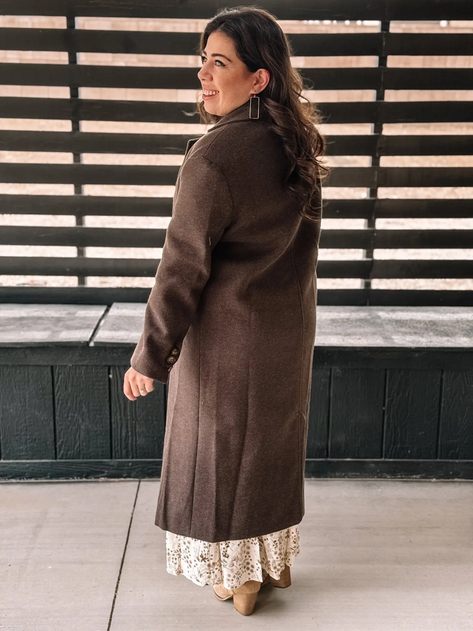 Prairie Winds Boho Western Lapel Duster Coat, Heathered Mocha