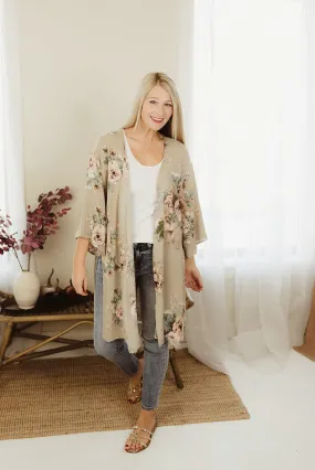 Print Floral Kimono