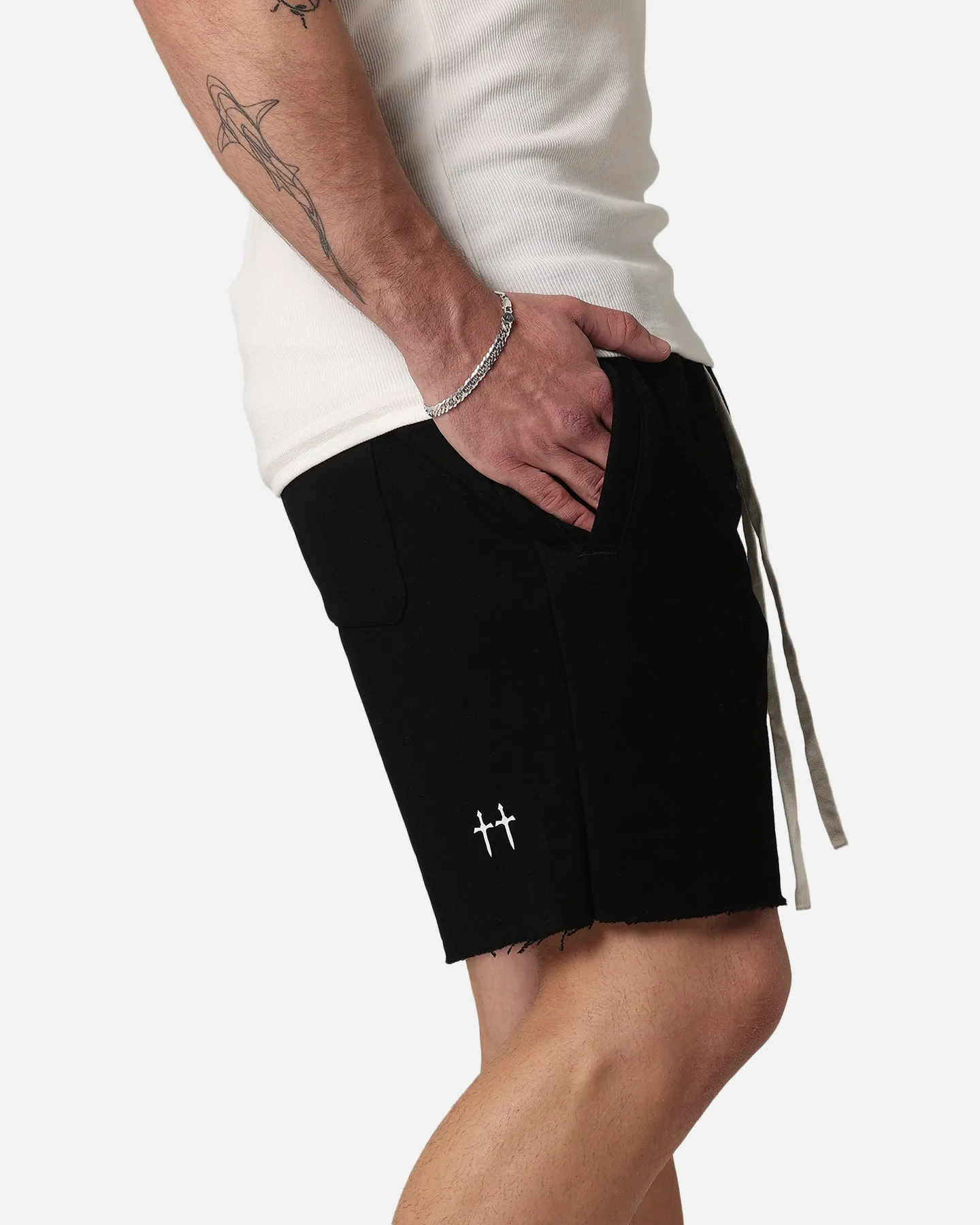 Saint Morta Occult Sweat Shorts Black/White