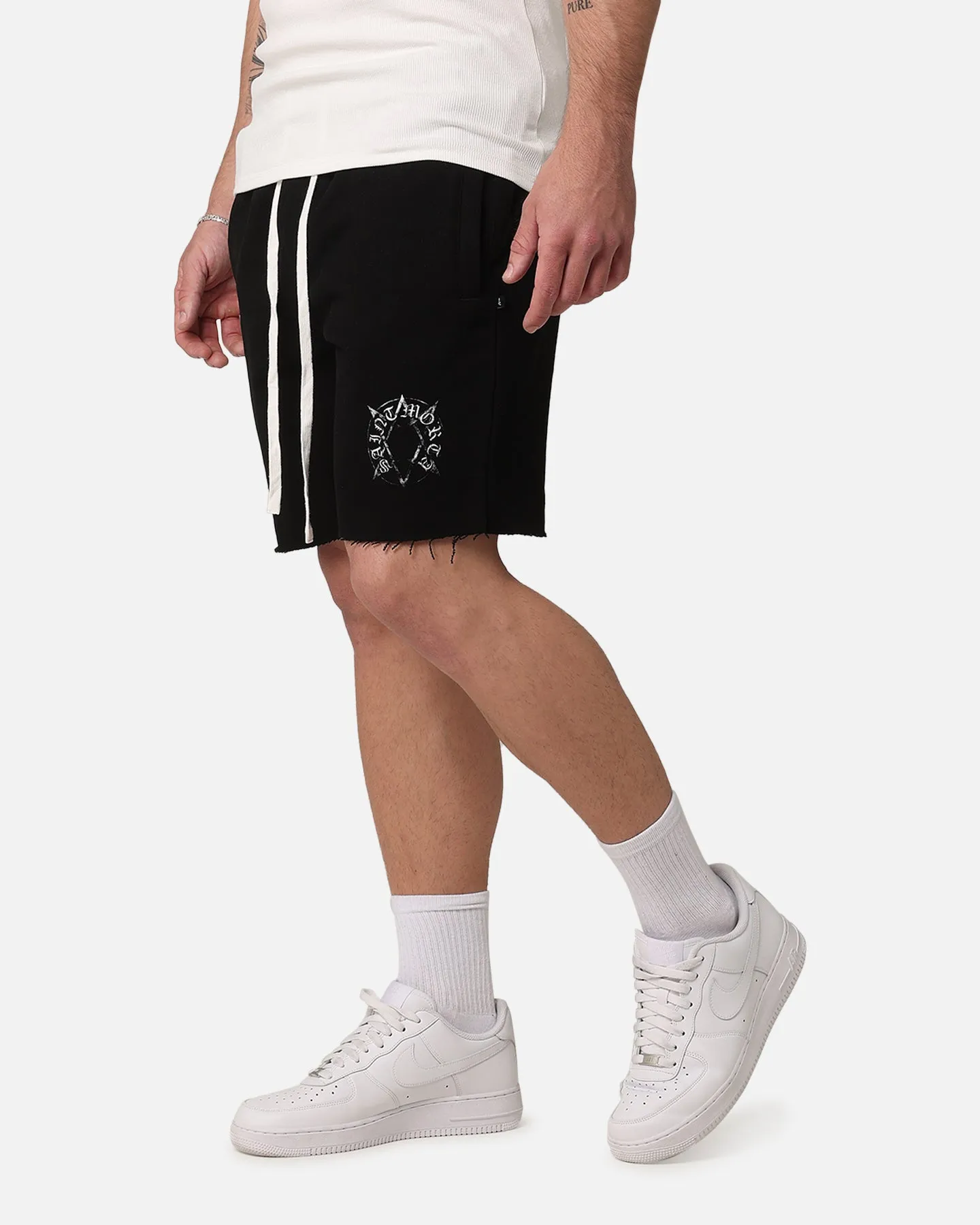 Saint Morta Occult Sweat Shorts Black/White