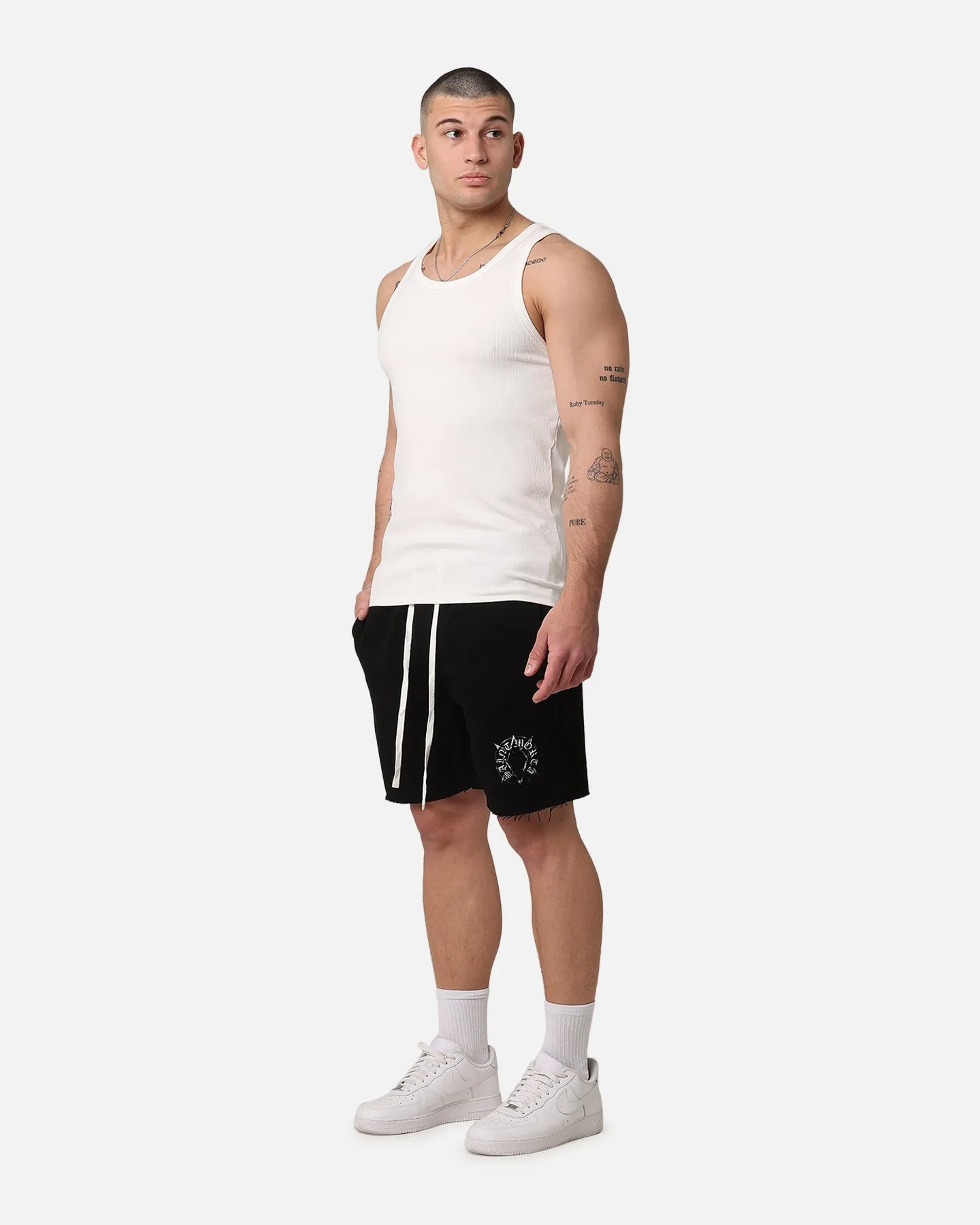 Saint Morta Occult Sweat Shorts Black/White