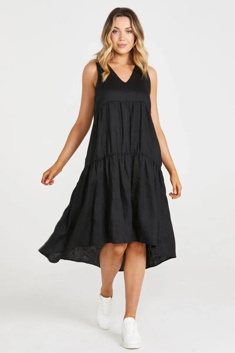 Sass - Alina Midi Dress - Black