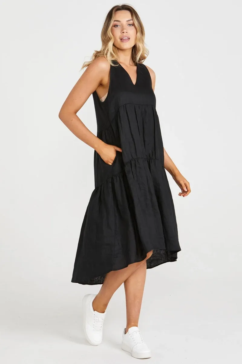 Sass - Alina Midi Dress - Black