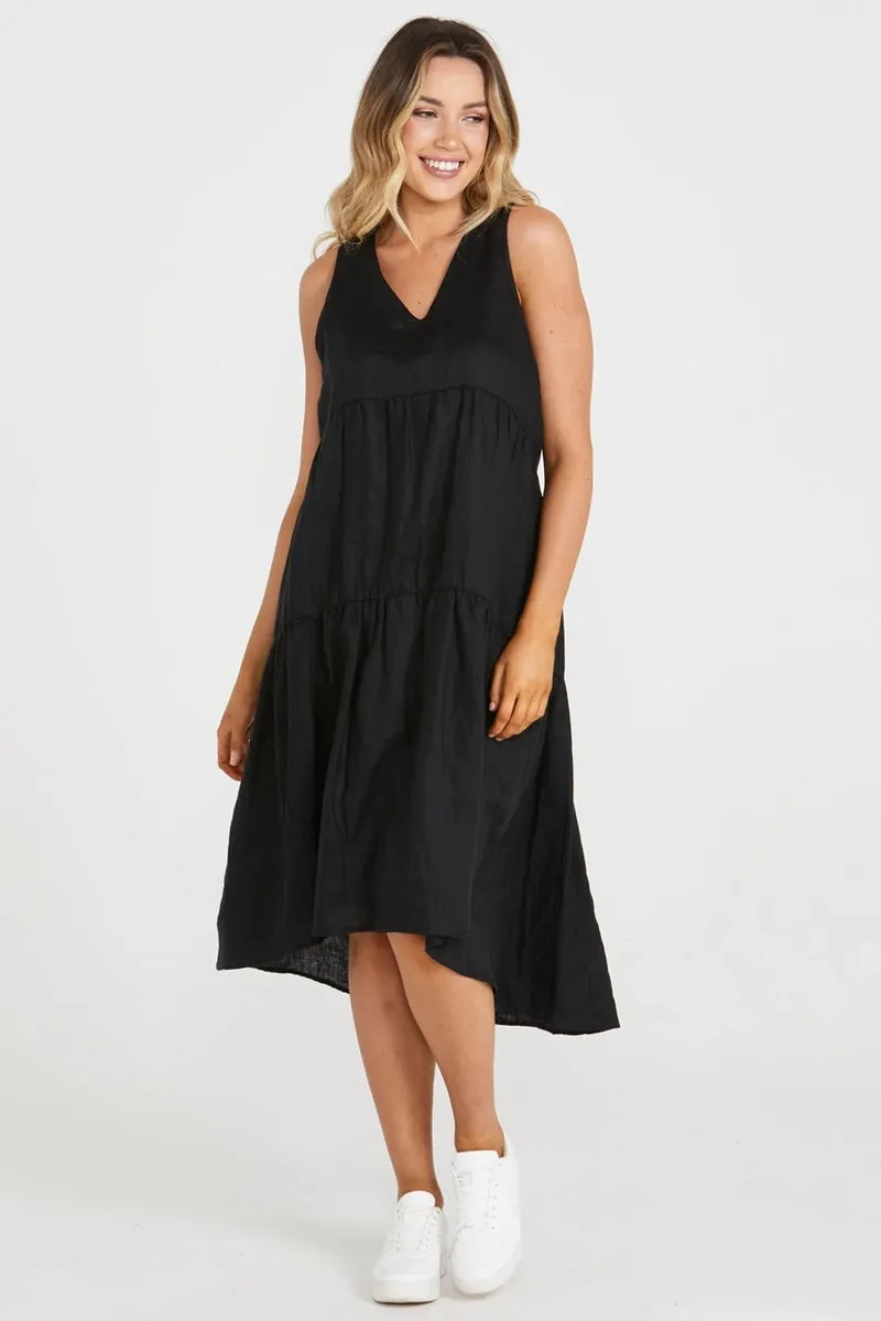 Sass - Alina Midi Dress - Black