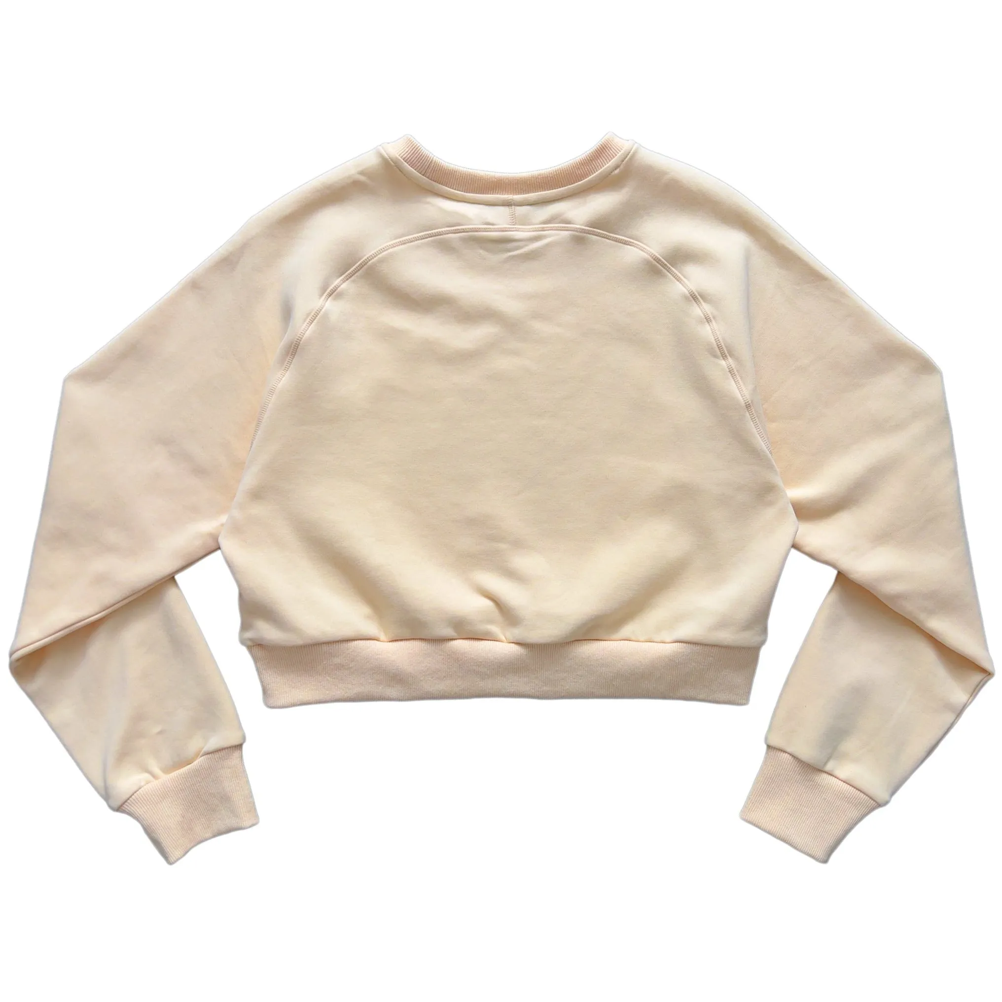 SCRIPT CROP CREW NECK - CREAM